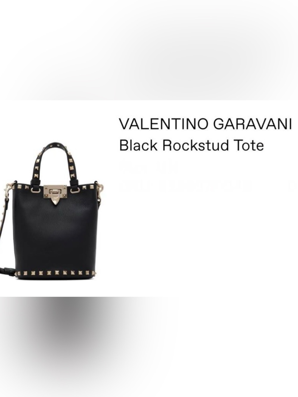 Valentino Garavani Black Rockstud Leather Bucket Shoulder Bag